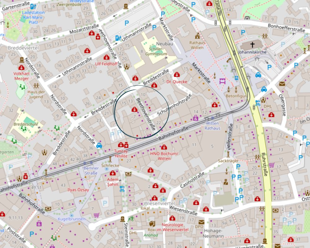 Karte der Beethovenstraße 7 in Witten (3)